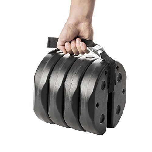 US Weight 40 Pound Canopy Weight Set of 4 and Carry Strap with No-Pinch Design - Easy Installation and Removal to Secure Tents, Canopies