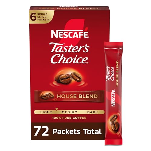 NESCAFÉ Taster's Choice, Instant Coffee Packets, Light Medium Roast Coffee, House Blend