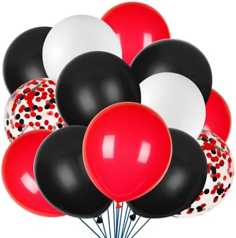 JOYYPOP 80 PCS Red White Blue Balloons 12 in with Confetti for 4th of July