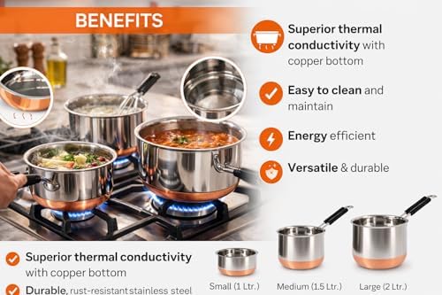 ROYAL SAPPHIRE Cookware Set - Sauce Pan Small, Medium