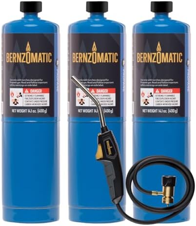 Bernzomatic BZ8250HT Reach Hose Torch, Trigger-Start Hose Torch with Included Holster For Fuel Canister, Red (8250 Reach Torch)