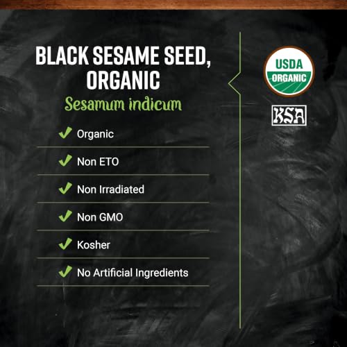 Frontier Co-op Sesame Seed, Black, Certified Organic, Kosher | 1 lb. Bulk Bag | Sesamum indicum