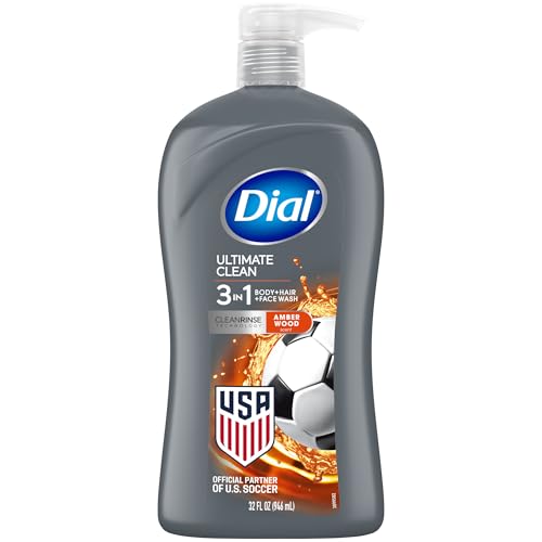 Dial Men 3in1 Body, Hair and Face Wash, Ultimate Clean, 32 Fl Oz