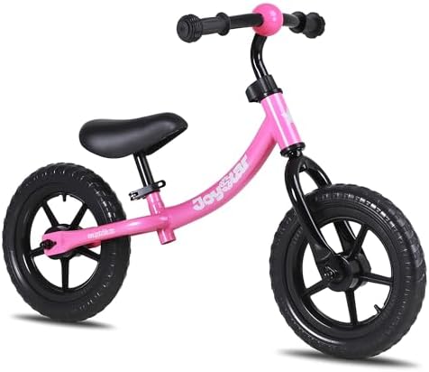 JOYSTAR Toddler Balance Bike 2-5 Year Old, No Pedal, Adjustable Seat | 12" Balance Bike Push Bike Adjustable Handlebar Lightweight Steel Frame, Ideal Gift for Boys and Girls