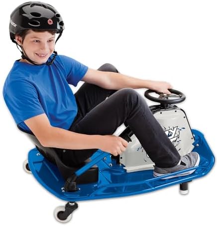 Razor Crazy Cart – 12 MPH (19 KMH) Ultimate Drifting Machine with 40 Min Ride Time, High-Torque Motor and Pro-Style Drift Bar for Extreme Fun, Ages 9+ | 250W Motor, Up to 12 Mph, 40-Min Run Time, Foot Pedal Throttle, High-Impact Pneumatic Front Tire & Re…