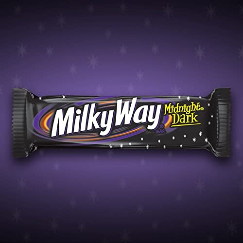 MILKY WAY Dark Chocolate Candy Bars, Midnight Dark, Full Size, 1.76 oz (Pack of 24) Chocolate Bars Bulk
