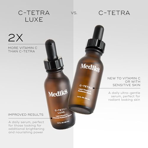 Medik8 C-Tetra - Balancing Vitamin C Serum For Face - Smooths Fine Lines and Wrinkles - Face Serum with Squalane - Vegan and Gluten Free - 1.0 oz | 7% Vitamin C, squalane for hydration, vitamin E antioxidant, lightweight