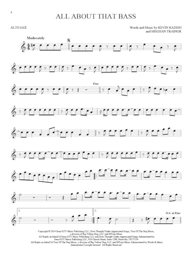 101 Hit Songs for Alto Sax | Pop and Rock Saxophone Sheet Music Collection | Songbook for Intermediate and Advanced Players | Popular Music for Alto