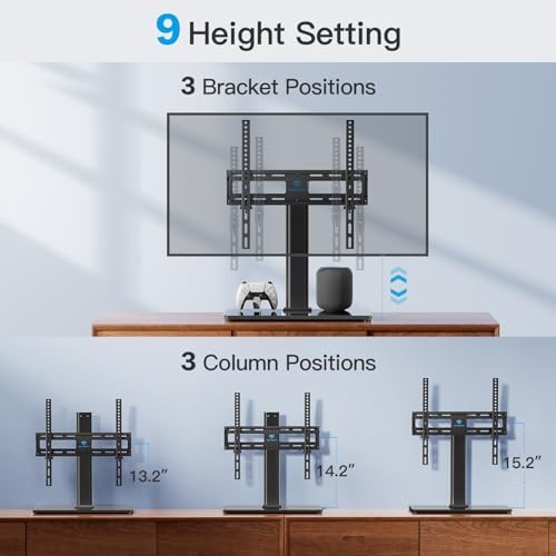 PERLESMITH Universal TV Stand Legs for 32-70 inch TVs up to 99 lbs, Height Adjustable Tabletop Television Stand Mount, Universal TV Base for Livingroom & Bedroom, VESA 400x400mm PSTVS04-N2