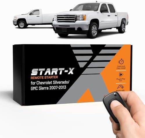 Start-X Car Remote Starter Kit for Chevy Silverado & GMC Sierra (2007-2013) | Key Blade Trucks Only | Plug & Play Install | Zero Wire Splicing | Use