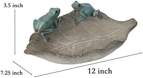 Bird-Feeder Wild Bird-Bath Bowl Outdoors - Garden Decor Polyresin Birds on Leaf 12.4 * 7.5 * 4.1 Inch-Newman House Studio