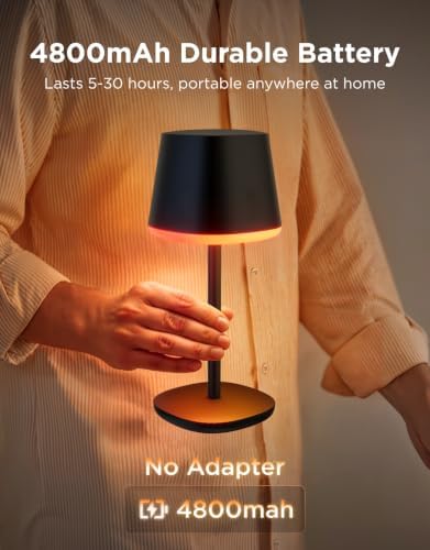 Govee Smart Cordless Table Lamp Classic (No Adapter), RGBIC Desk Lamp | Rechargeable Table Lamp for Bedroom, Living Room