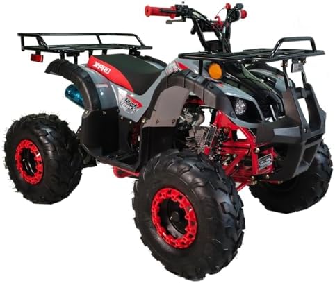 X-PRO 125cc ATV 4 Wheels Quad 125 ATV Quads with LED Lights, Big 19"/18" Tires!（Army Black）