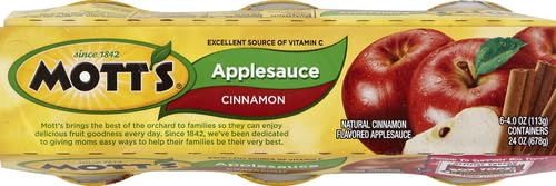 Mott's Applesauce, 4 Oz Cups, 72 Count (12 Packs Of 6), No Artificial Flavors, Good Source Of Vitamin C, Nutritious Option For The Whole Family