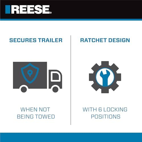 REESE Towpower 72783 Coupler Lock, Adjustable Storage Security, Heavy-Duty Steel, Yellow and Chrome ( Universal Fit)
