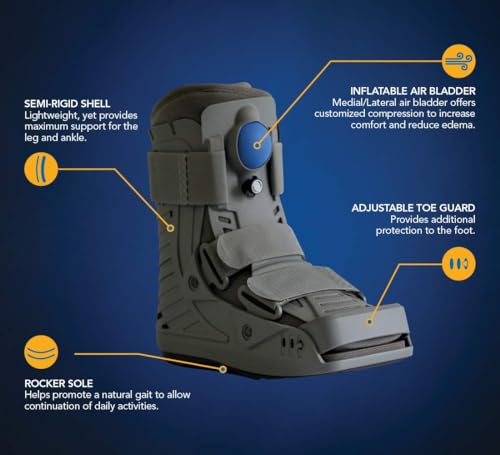 United Ortho USA16117 360 Air Walker Ankle Fracture Boot, Large, Grey
