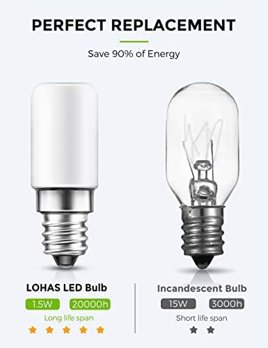 L LOHAS LED C7 S6 Night Light Bulb, Mini LED Bulb Candelabra E12 Base | 15 Watt Light Bulbs Equivalent(1.5W), Soft/Warm White 3000K LED, Small Light for Bedroom Salt Lamp(6 Pack)