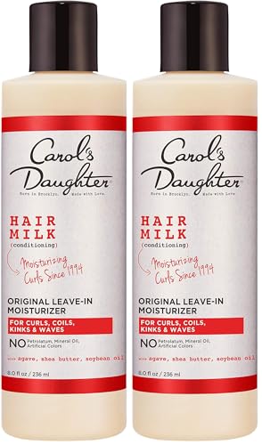 Curly Hair Products by Carol's Daughter, Hair Milk Original Leave-In Moisturizer for Curls, Coils and Waves with Agave and Shea Butter, 8 Fl Oz (Packaging May Vary)