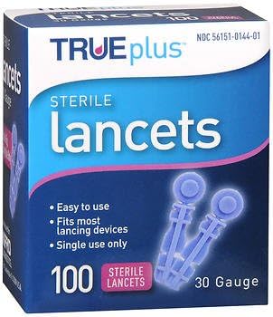 Trueplus Sterile Lancets, 30 Gauge - 100 ct, Pack of 3