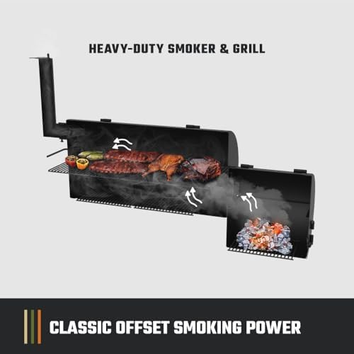 Oklahoma Joe's Longhorn Offset Charcoal Smoker and Grill with 1060 sq. in. Cooking Area in Black