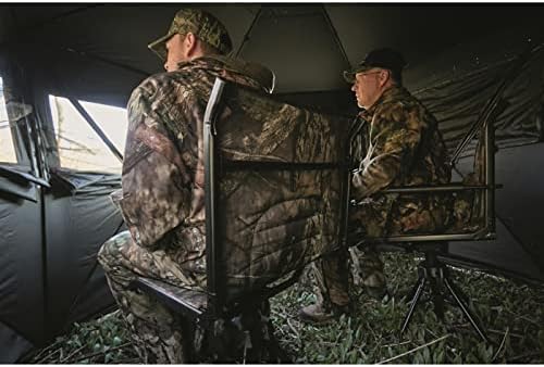 360 Degree Swivel Camo Hunting Blind Chair, Folding, Lightweight, Portable, Padded Cushion Hunting Seat 300 lbs Capacity, Hunt Gear and Equipment