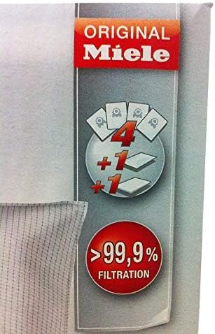 Miele Original GN AirClean 3D Efficiency Vacuum Cleaner Bags for Miele Classic C1, Complete C2/C3, and S2/S5/S8 Vacuum Cleaners, Pack of 4 Dust Bags and 2 Filters – 10123210