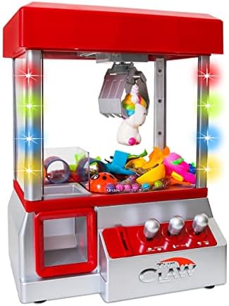 Claw Machine Arcade Game with Sound, Cool Fun Mini Candy Grabber Prize Dispenser Vending Toy for Kids, Boys & Girls