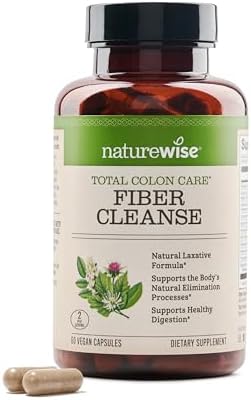 NatureWise Total Colon Care Fiber Cleanse - Natural Laxative Blend - Herbal Laxatives, Prebiotics, & Enzymes for Regularity, Digestion