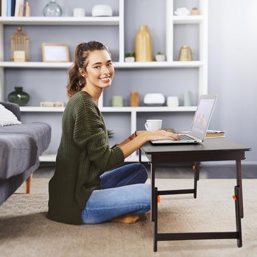 Nnewvante Large Floor Desk Foldable Tray for Adults, Bamboo 33.5 x 17.7in