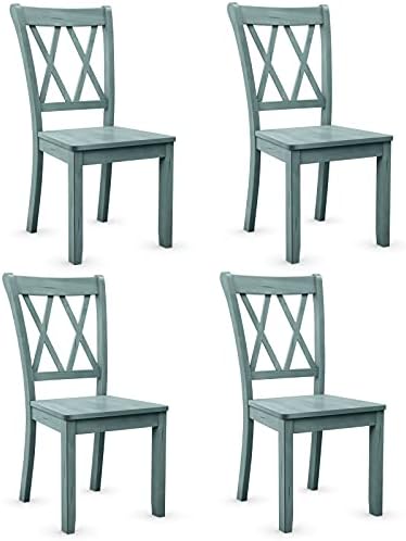 Giantex Set of 2 Dining Chairs, Rubber Wood Dining Room Chair, Farmhouse Dining Side Chairs, Max Load 400 Lbs, Wooden Kitchen Chairs for Home Kitchen