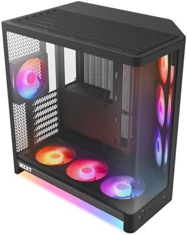 NZXT H6 - Compact Dual-Chamber ATX PC Case - White | Dual-chamber ATX case supporting up to 10 120mm fans and 360mm radiators, with back-connect motherboard compatibility.
