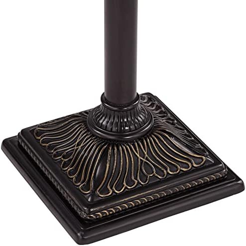 Regency Hill Garver 72 1/2" Tall Bronze Side Light Torchiere Floor Lamp | Traditional 2-Light Adjustable Gooseneck Arm 5 Oiled Rubbed Amber Glass Shades for Living Room Reading House Bedroom Home