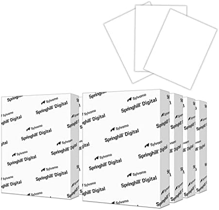 Springhill White 8.5” x 11” Cardstock Paper, 90lb, 163gsm, 250 Sheets (1 Ream) – Premium Lightweight Cardstock, Printer Paper with Smooth Finish for Greeting Cards, Flyers, Scrapbooking – 015101R