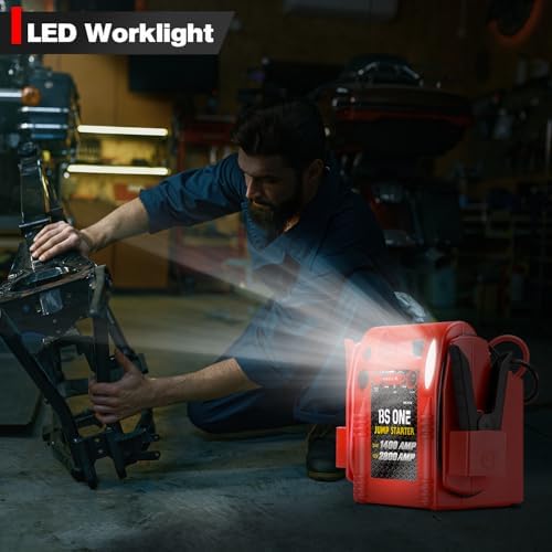 24V / 12V Jump Starter, Heavy Duty 1200/2400 Peak Amp Sealed Lead Acid Battery Jump Starter for Car Truck Tractor Excavator