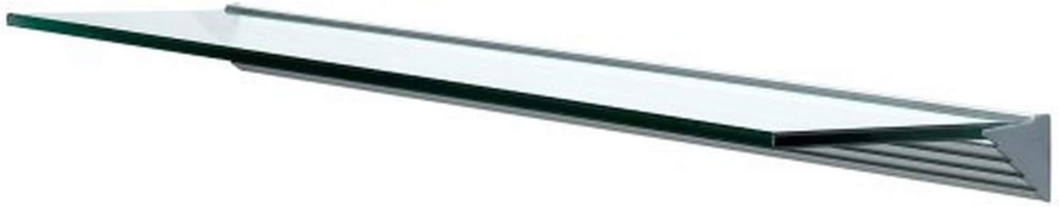 LTL Home Products GL9020CLKIT Wallscapes Glacier Floating Glass Wall Shelf Kit, 8" x 36", Clear Glass