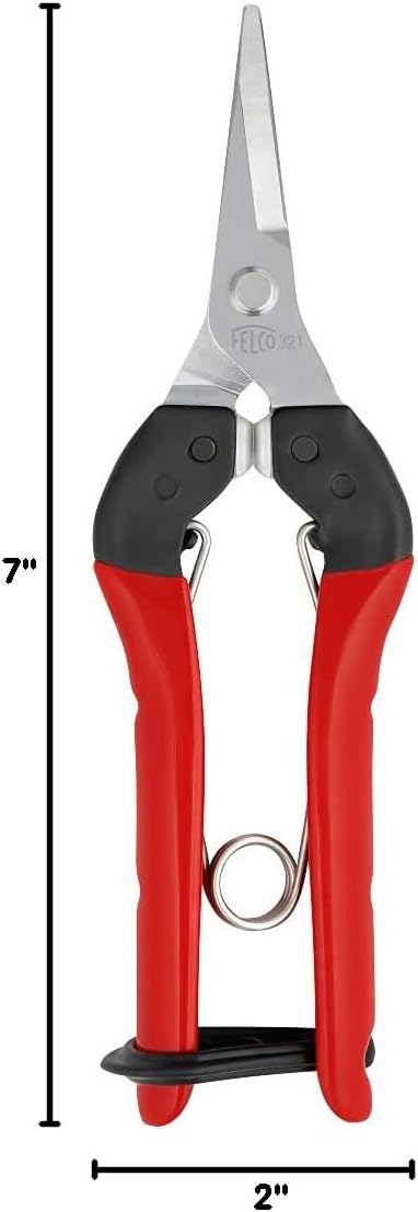 Felco F310 Pruning Snips – 7.3" Lightweight Garden Clippers for Fine Trimming & Harvesting | Pruning Shears for Gardening | Garden Snips and Pruners with Forged Aluminum Handles, Precision Tip