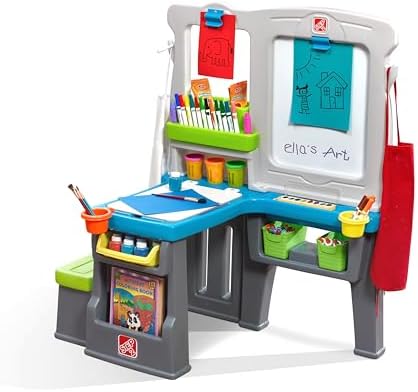 Step2 Great Creations Art Center, Kids Activity Table, Arts & Crafts Desk, Made of Durable Plastic, Includes Bench, For Toddlers 3+ Years Old