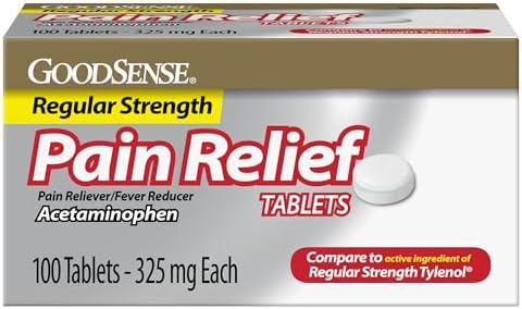 Pain Relief, Acetaminophen Tablets 325 mg, Regular Strength, Pain Reliever and Fever Reducer