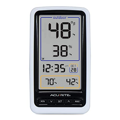AcuRite Digital Thermometer with Indoor, Outdoor Temperature and Daily High and Lows (00424CA), White