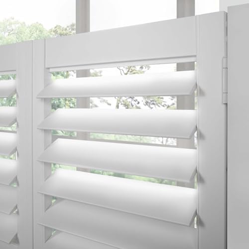 TWOPAGES Cafe Plantation Shutters for Interior Window, Custom Wood Blinds | Made to Oder, Wood Blinds, Adjustable Louvers, Cafe Half Window Design