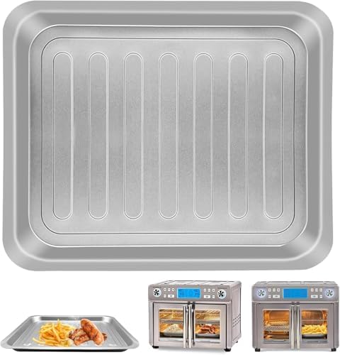 Air Fryer Grill Pan for Emeril Lagasse Everyday 360 Air Fryer, 12''×10'' Stainless Steel Air Fryer Accessories Replacement Crisper Tray Bake Pan, Not fit for Emeril Lagasse 26 QT 25 QT French Door