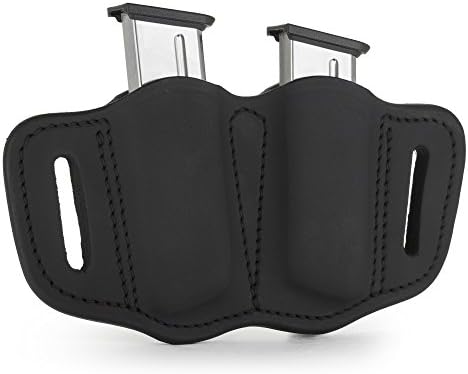 1791 Gunleather Double Mag Pouch, Single Stack 9mm, 40, 45 Magazine Holder | Double magazine pouch fits most 1911 single stack mags, handcrafted with 100% American steerhide leather