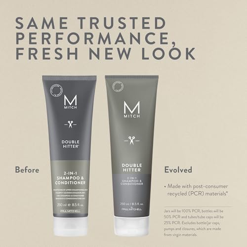 MITCH by Paul Mitchell Double Hitter 2-in-1 Shampoo & Conditioner for Men, For All Hair Types