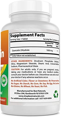 Best Naturals Quercetin 1000 mg Tablet - Immune Health - 60 Count