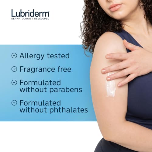 Lubriderm Daily Moisture Body Lotion, Fragrance Free, 24 fl. oz | Hydrating Face, Hand & Body Lotion + Pro-Ceramide for Sensitive Skin, 24-Hour Moisturizer with Shea Butter, Non-Greasy