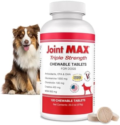 TS Joint Supplement Vet Formulated Pain & Inflammation Relief Treats Hip Dysplasia & Arthritis.Glucosamine, Chondroitin, Turmeric, MSM, HA, Creatine, Omega 3 EPA+DHA. All Dogs 240 Soft Chews