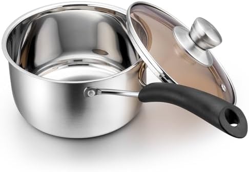 P&P CHEF 1 Quart Sauce Pan With Lid, Small Pot Saucepan, 1 Pc