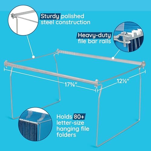 Blue Summit Supplies Hanging File Bars, Letter Size, Steel, Set of 2