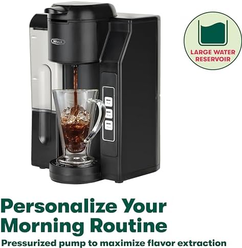 BELLA Single Serve Coffee Maker, Dual Brew, K-cup Compatible - Ground Coffee Brewer with Removable Water Tank & Adjustable Drip Tray