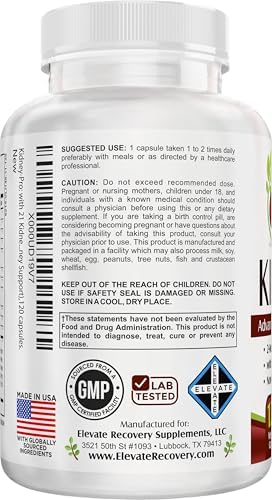 Kidney-Pro: with 21 Kidney Health Supplements in 1 Formula | All-in-1 Kidney Support Supplement | 2-Month Bulk Supply | 120 Capsules
